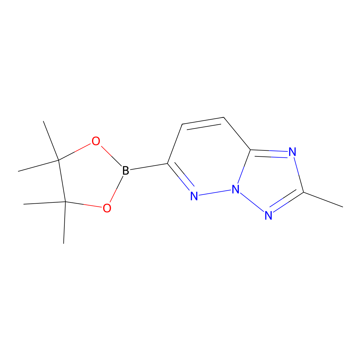 2-Methyl-6-(4,4,5,5-tetramethyl-1,3,2-dioxaborolan-2-yl)-[1,2,4]triazolo[1,5-b]pyridazine molecular structure, CAS 2048186-86-1