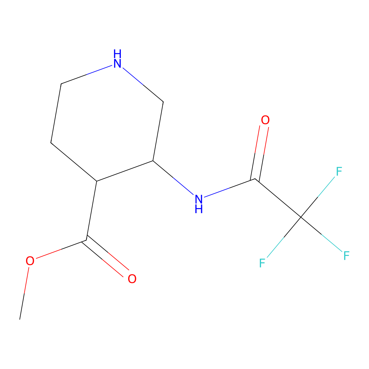 rac-methyl (3R,4R)-3-(trifluoroacetamido)piperidine-4-carboxylate molecular structure, CAS 2048228-14-2