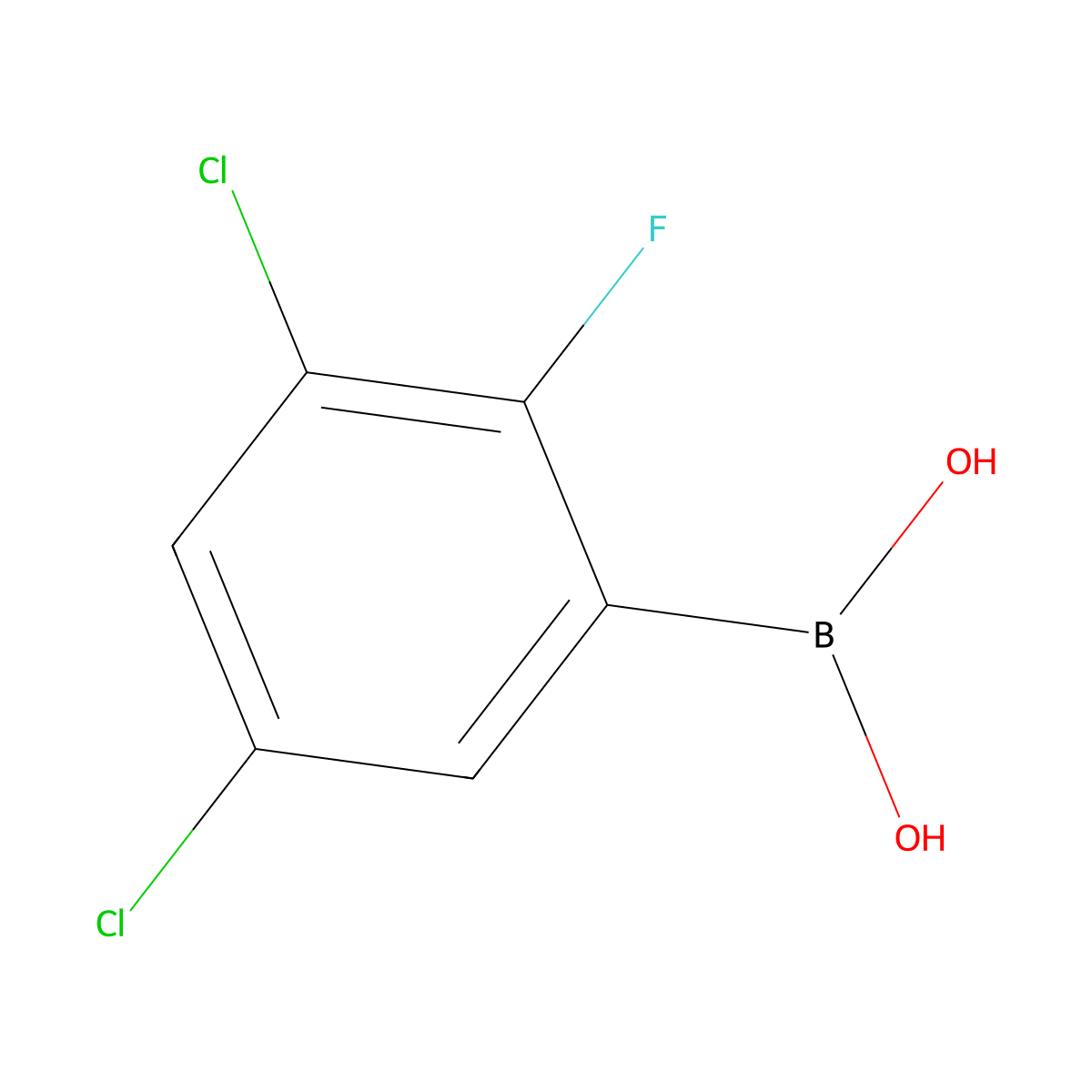 3,5-Dichloro-2-fluorophenylboronic acid molecular structure, CAS 2048237-95-0