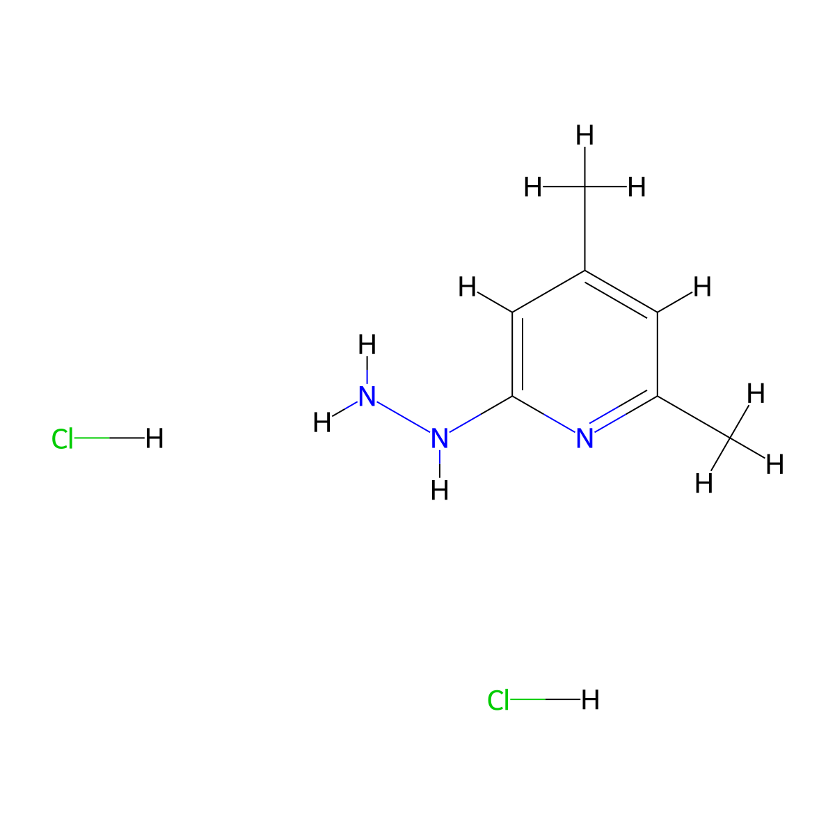 2-Hydrazinyl-4,6-dimethylpyridine dihydrochloride molecular structure, CAS 2048273-79-4