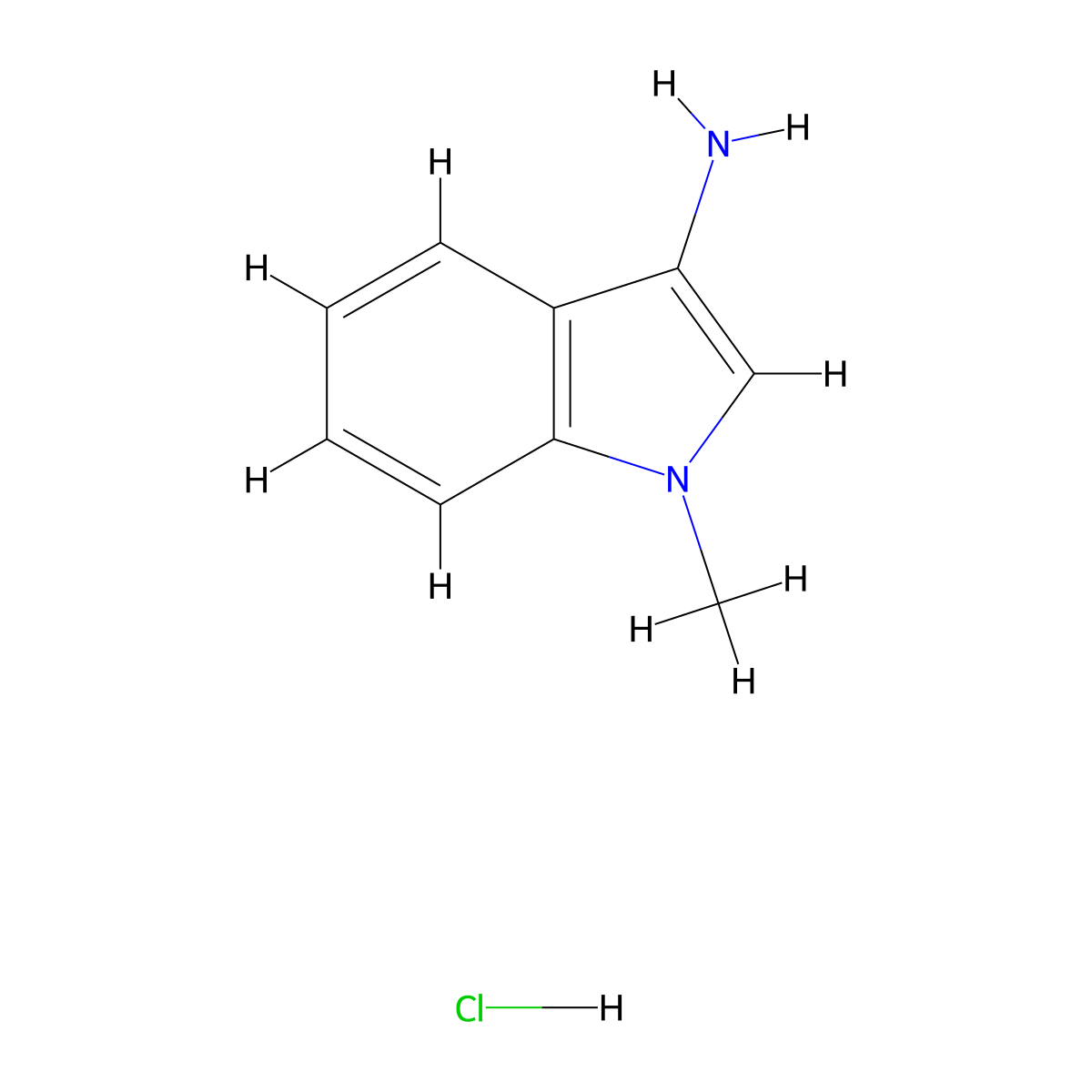 1-methyl-1H-indol-3-amine hydrochloride molecular structure, CAS 2048273-81-8