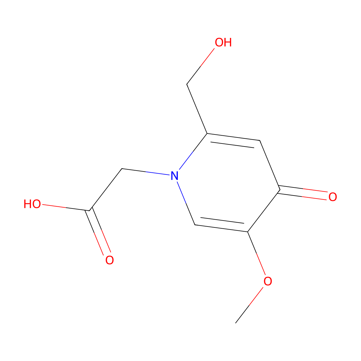 [2-(hydroxymethyl)-5-methoxy-4-oxopyridin-1(4H)-yl]acetic acid molecular structure, CAS 204847-80-3