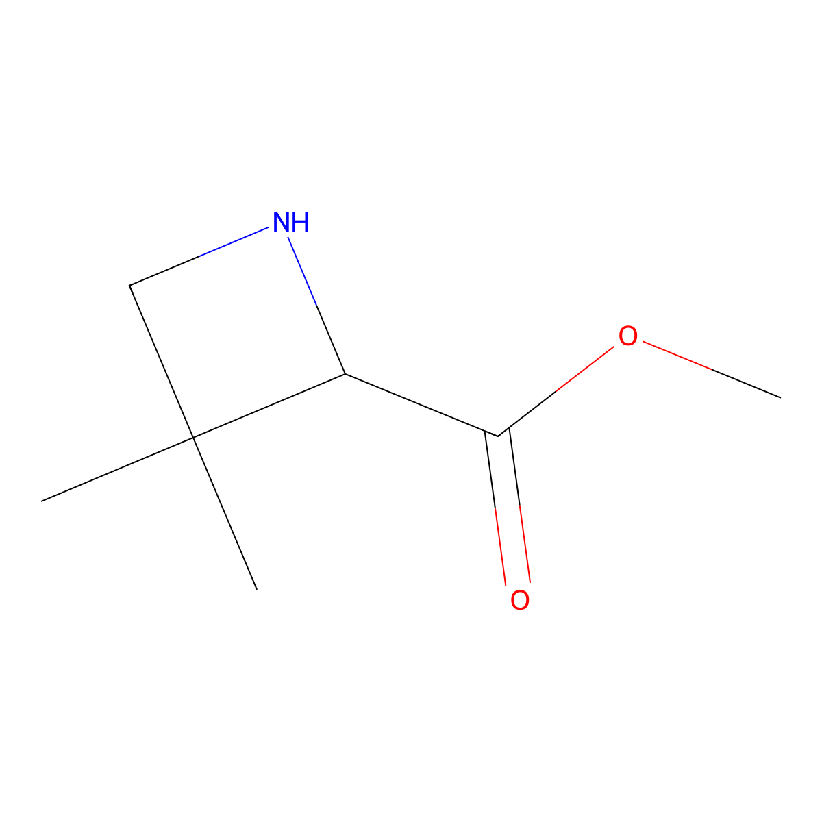 Methyl 3,3-dimethylazetidine-2-carboxylate molecular structure, CAS 204848-28-2