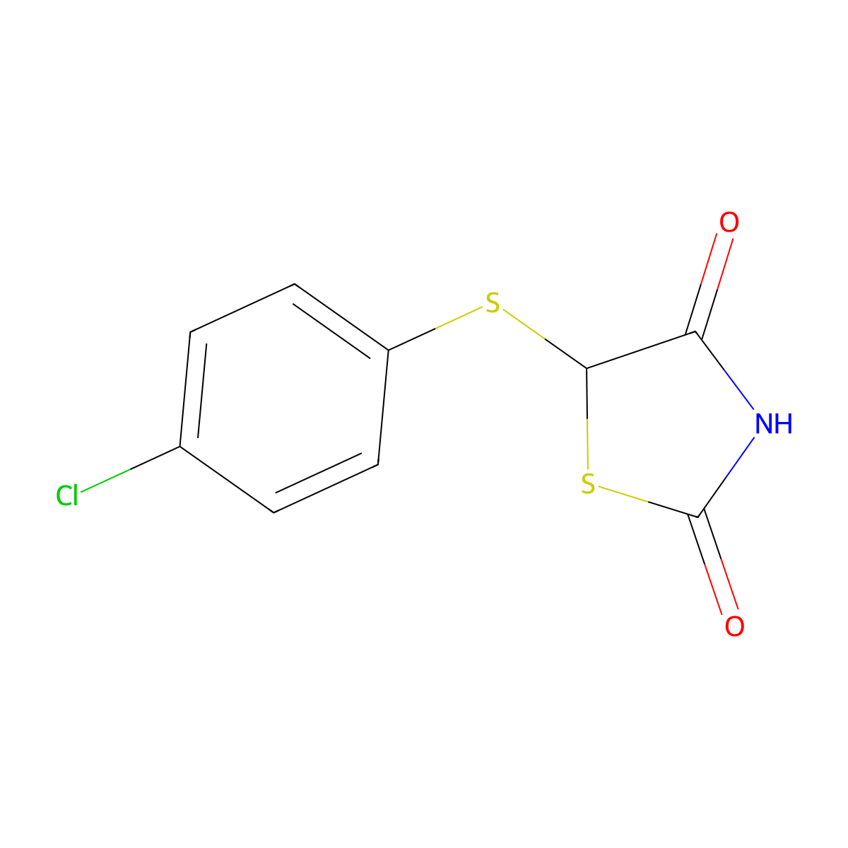 5-(4-Chlorophenylsulfanyl)-thiazolidine-2,4-dione molecular structure, CAS 204848-73-7