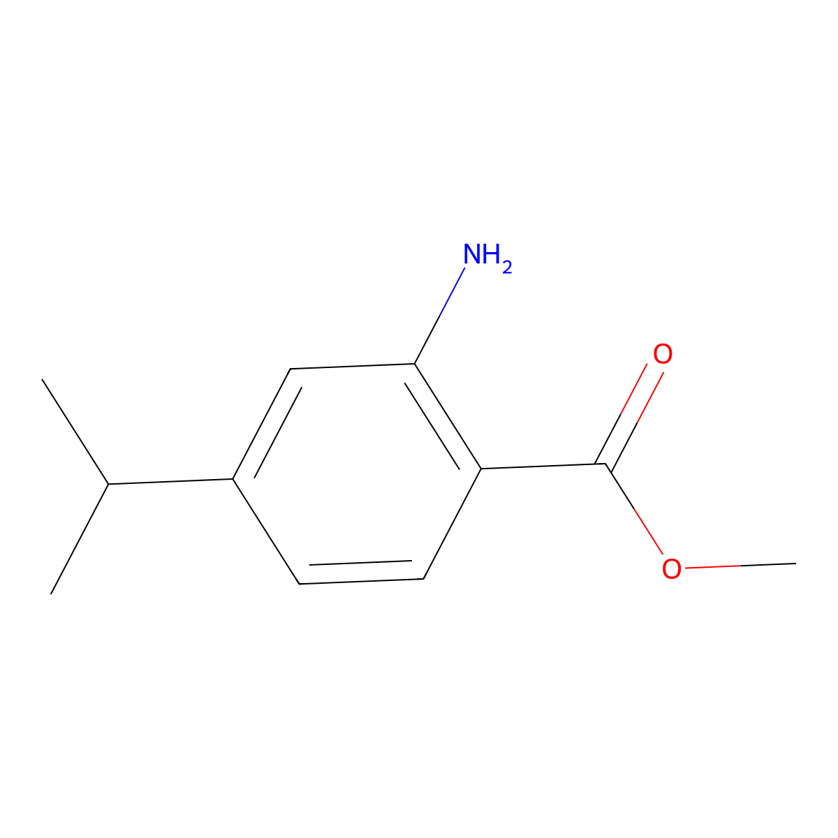 Methyl 2-amino-4-(propan-2-yl)benzoate molecular structure, CAS 204850-17-9