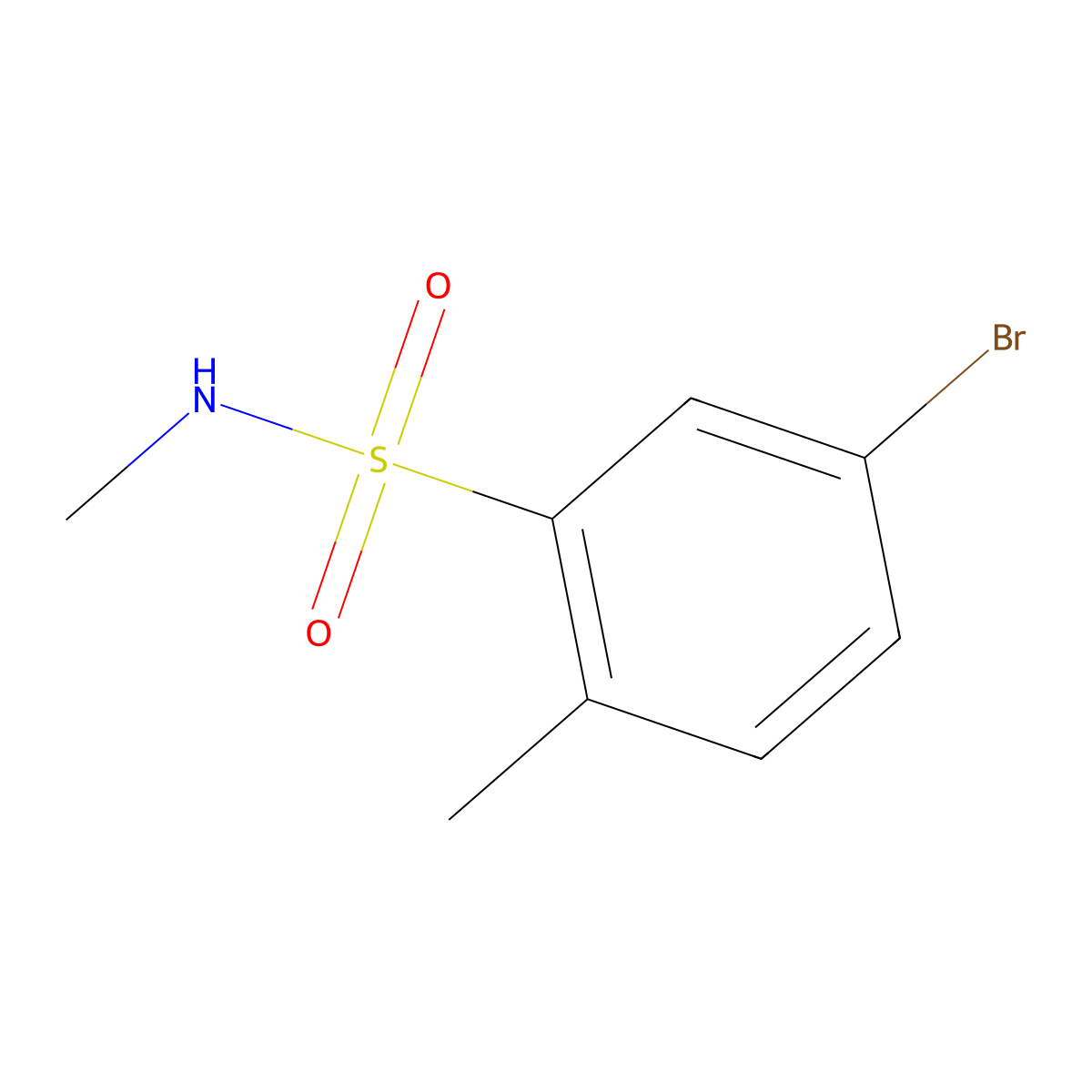 5-bromo-N,2-dimethylbenzene-1-sulfonamide molecular structure, CAS 204850-96-4