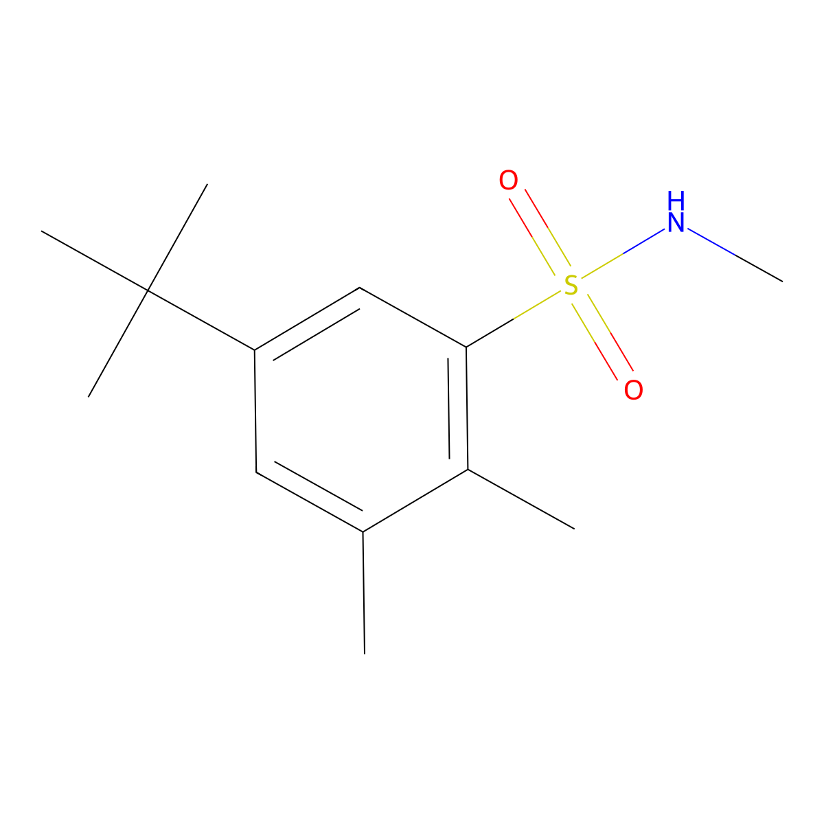 5-tert-butyl-N,2,3-trimethylbenzenesulfonamide molecular structure, CAS 204850-99-7