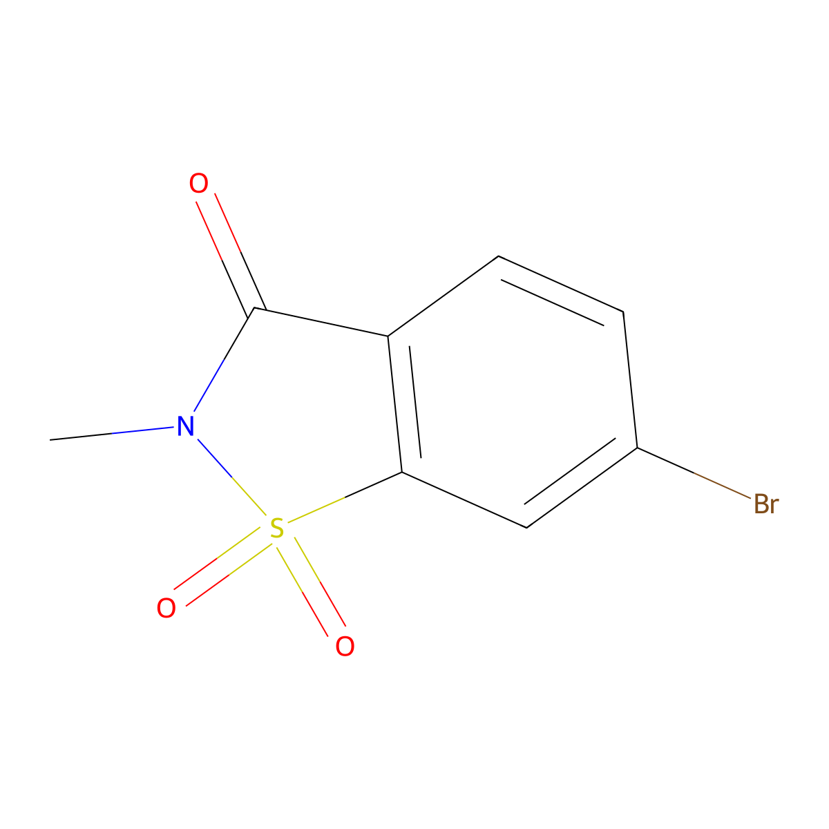 6-Bromo-2-methyl-2,3-dihydro-1lambda6,2-benzothiazole-1,1,3-trione molecular structure, CAS 204851-01-4