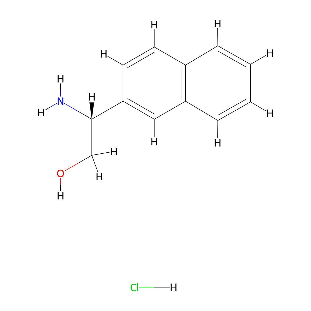 (R)-2-Amino-2-(naphthalen-2-yl)ethanol hydrochloride molecular structure, CAS 204851-80-9