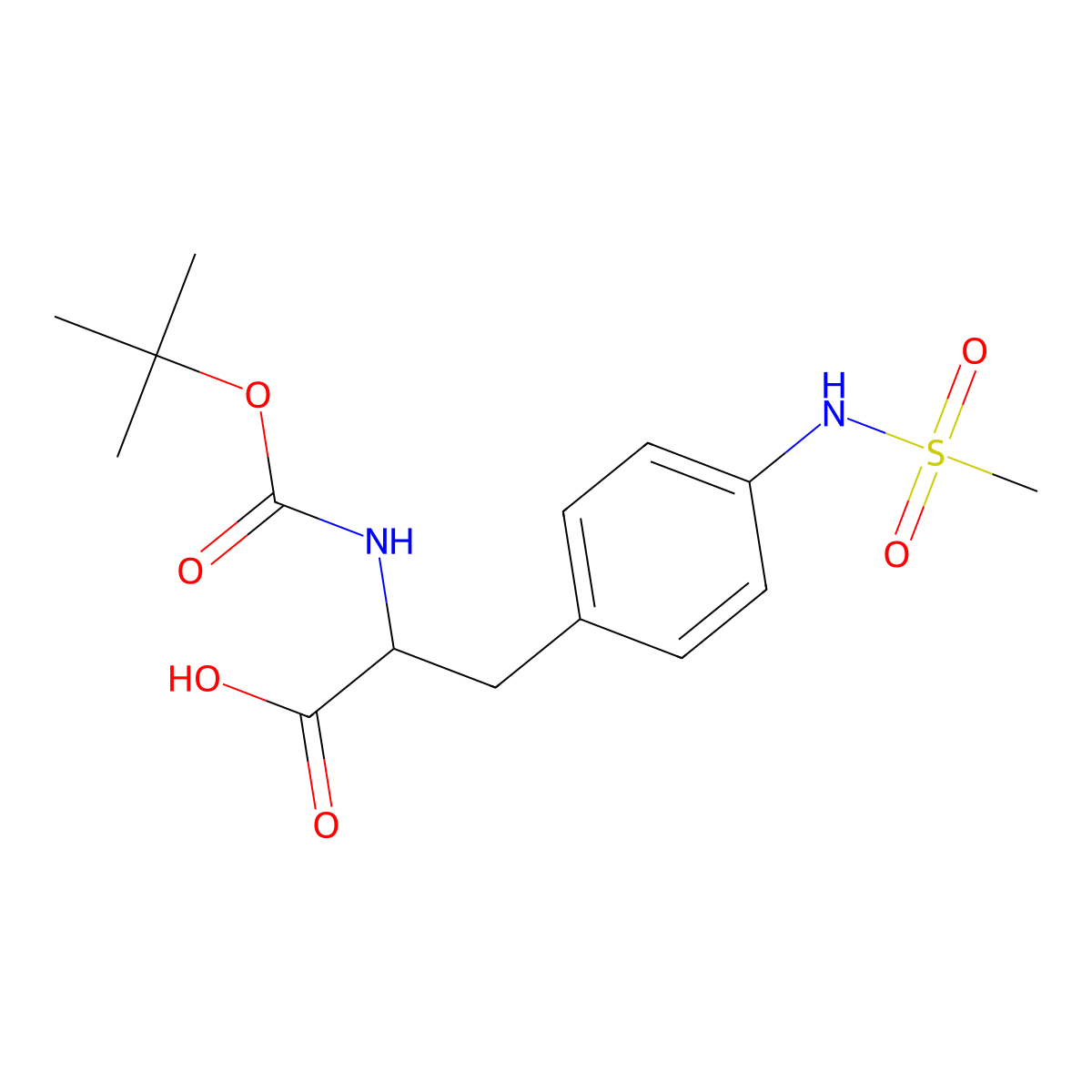 2-((Tert-butoxycarbonyl)amino)-3-(4-(methylsulfonamido)phenyl)propanoic acid molecular structure, CAS 204856-74-6