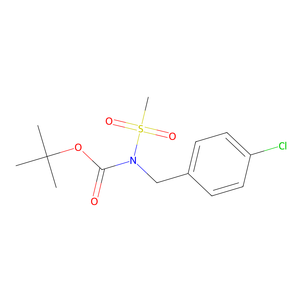 tert-butyl N-(4-chlorobenzyl)-N-(methylsulfonyl)carbamate molecular structure, CAS 204857-35-2