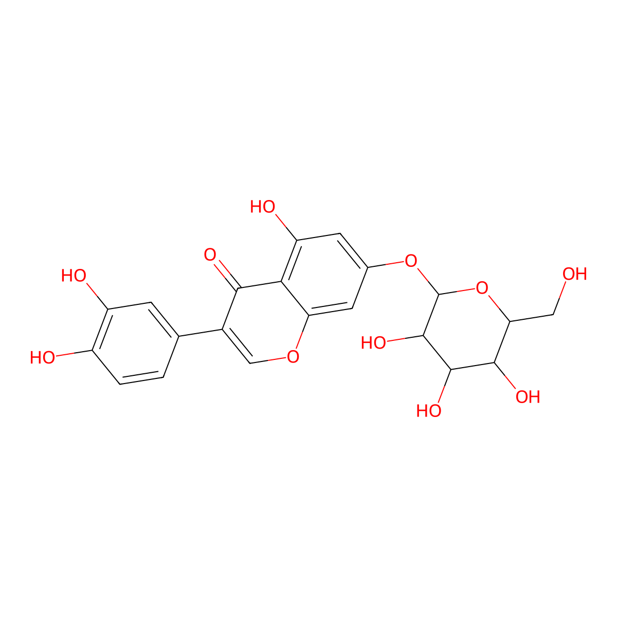 3-(3,4-Dihydroxyphenyl)-5-hydroxy-7-[(2s,3r,5r,6r)-3,4,5-trihydroxy-6-(hydroxymethyl)oxan-2-yl]oxy-chromen-4-one molecular structure, CAS 20486-33-3