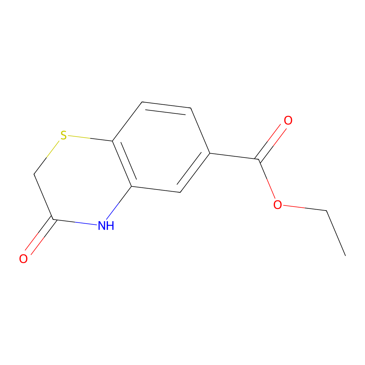 Ethyl 3-oxo-3,4-dihydro-2H-1,4-benzothiazine-6-carboxylate molecular structure, CAS 204863-53-6