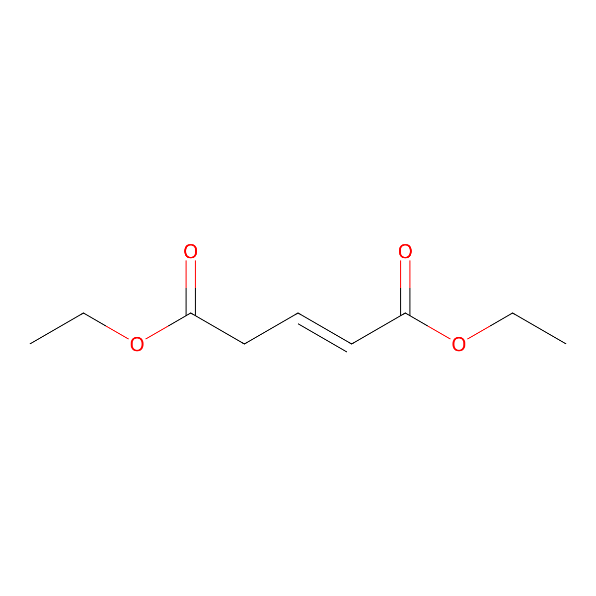 2-Pentenedioic acid, 1,5-diethyl ester molecular structure, CAS 2049-67-4