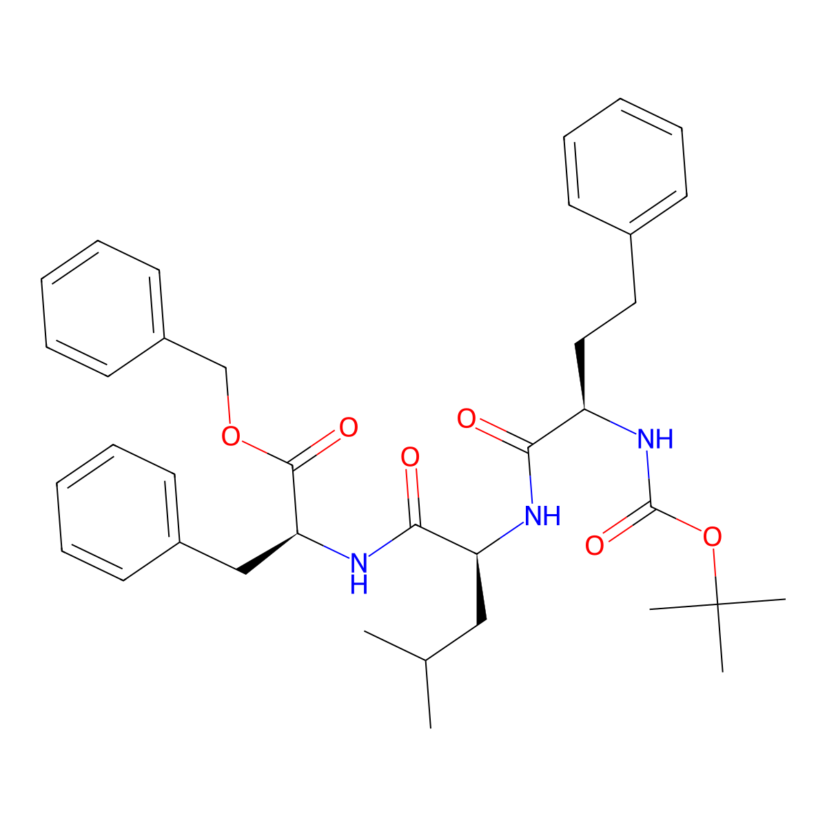 (6R,9S,12S)-Benzyl 12-Benzyl-9-isobutyl-2,2-dimethyl-4,7,10-trioxo-6-phenethyl-3-oxa-5,8,11-triazatridecan-13-oate (SM1-A) molecular structure, CAS 2049024-37-3