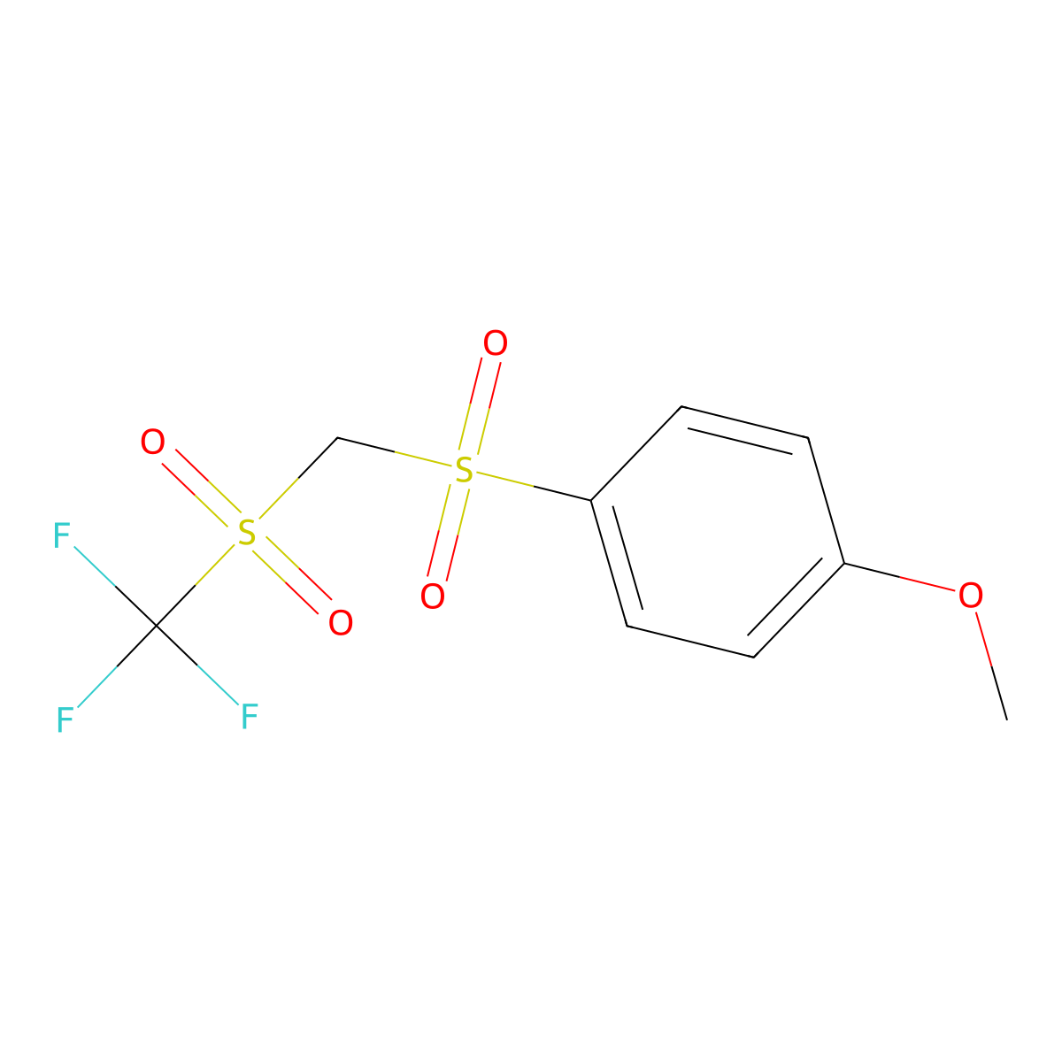 (4-Methoxyphenyl)(dioxo){[(trifluoromethyl)sulfonyl]methyl}-lambda~6~-sulfane molecular structure, CAS 204908-34-9