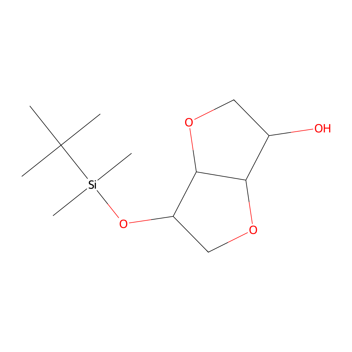 D-Glucitol,1,4:3,6-dianhydro-2-O-((1,1-dimethylethyl)dimethylsilyl)- molecular structure, CAS 204909-70-6