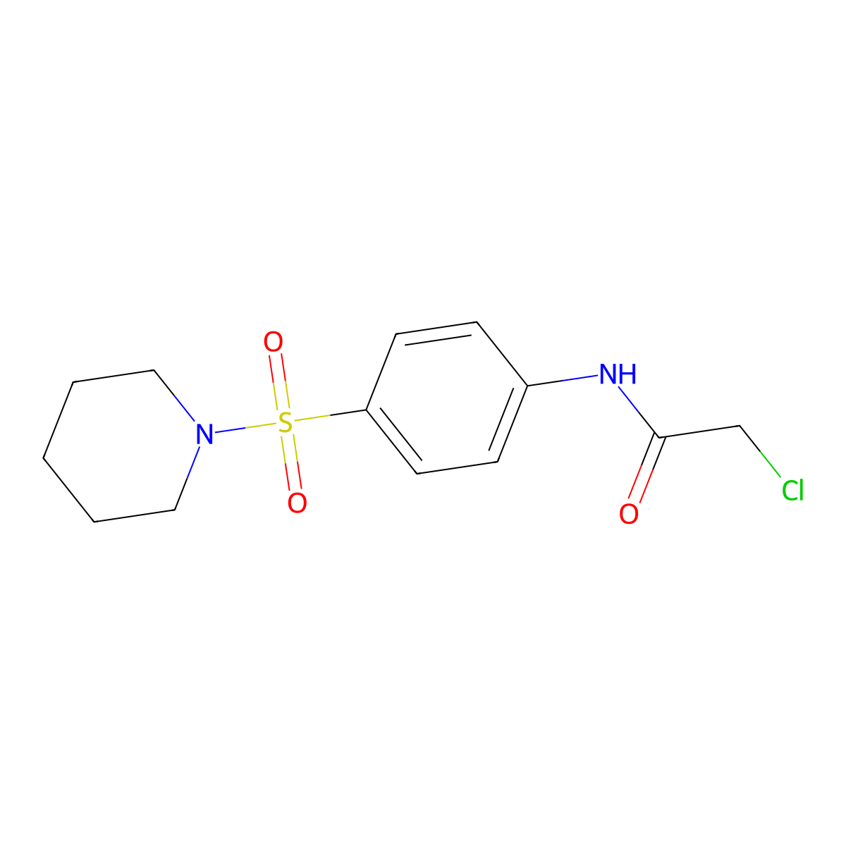 2-Chloro-N-[4-(piperidine-1-sulfonyl)-phenyl]-acetamide molecular structure, CAS 20491-97-8
