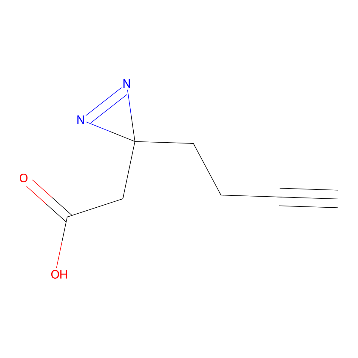 2-[3-(but-3-yn-1-yl)-3H-diazirin-3-yl]acetic acid molecular structure, CAS 2049109-24-0