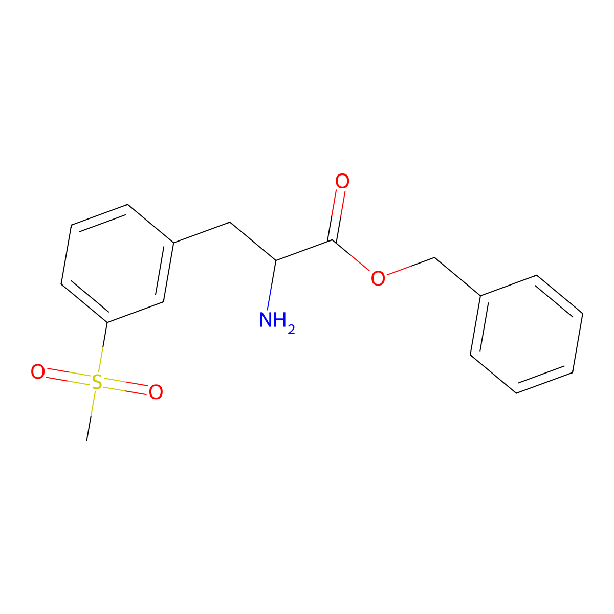 (R)-Benzyl 2-amino-3-(3-(methylsulfonyl)phenyl)propanoate molecular structure, CAS 2049127-87-7