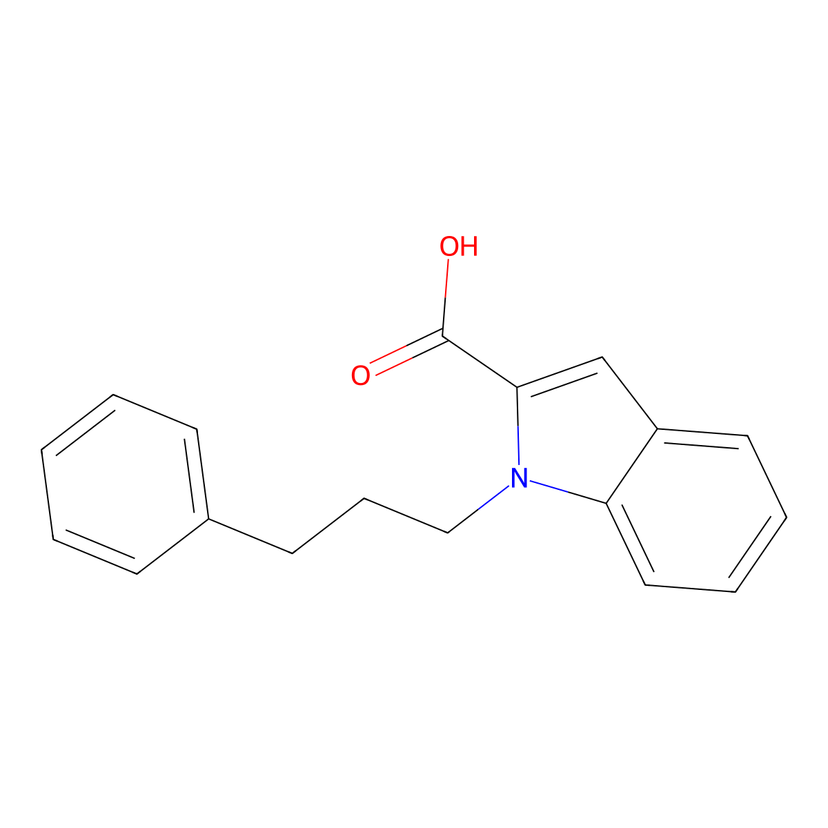 1-(3-Phenylpropyl)-1H-indole-2-carboxylic acid molecular structure, CAS 204919-56-2
