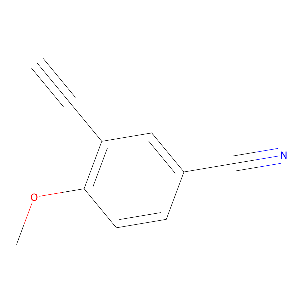 3-Ethynyl-4-methoxybenzonitrile molecular structure, CAS 204919-70-0