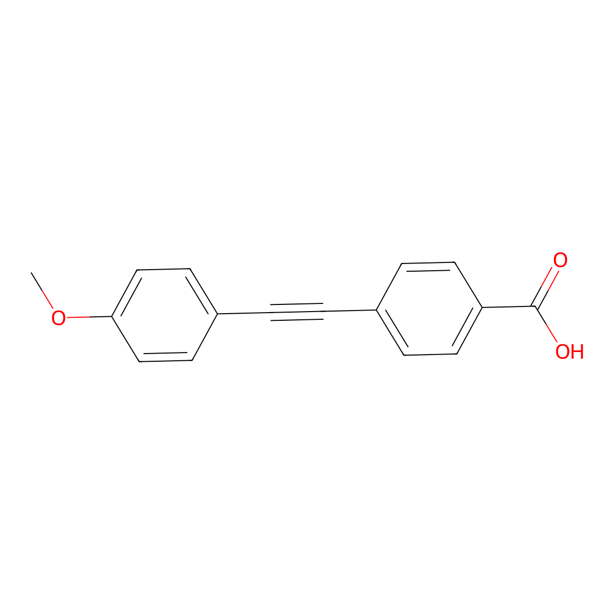 4-((4-Methoxyphenyl)ethynyl)benzoic acid molecular structure, CAS 204919-75-5
