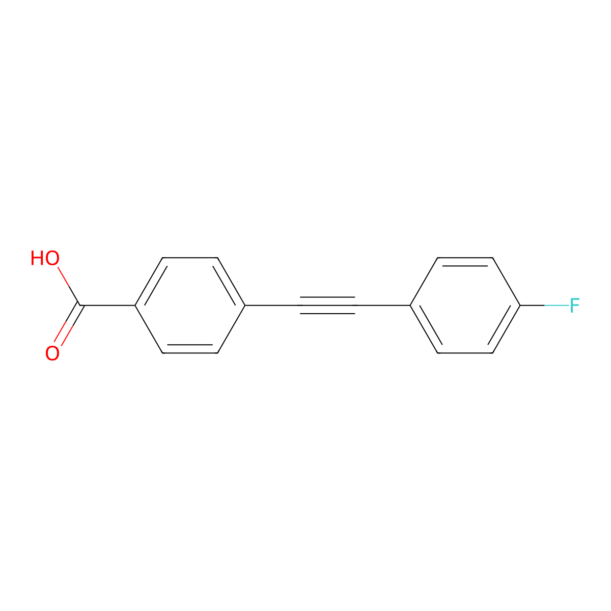 4-[(4-Fluorophenyl)ethynyl]benzoic acid molecular structure, CAS 204919-76-6