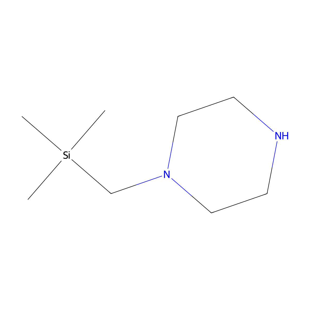 1-[(Trimethylsilyl)methyl]piperazine molecular structure, CAS 20493-91-8
