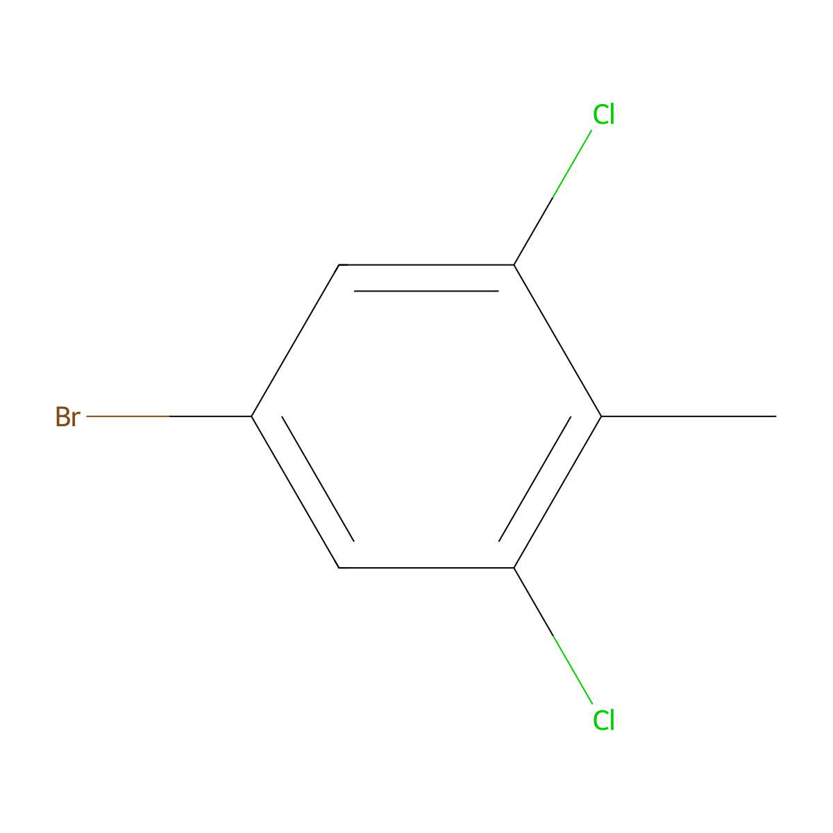 5-Bromo-1,3-dichloro-2-methylbenzene molecular structure, CAS 204930-37-0