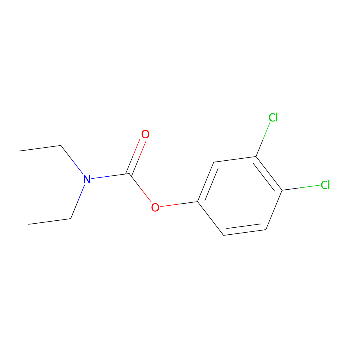 Carbamic acid, diethyl-, 3,4-dichlorophenyl ester molecular structure, CAS 204930-39-2