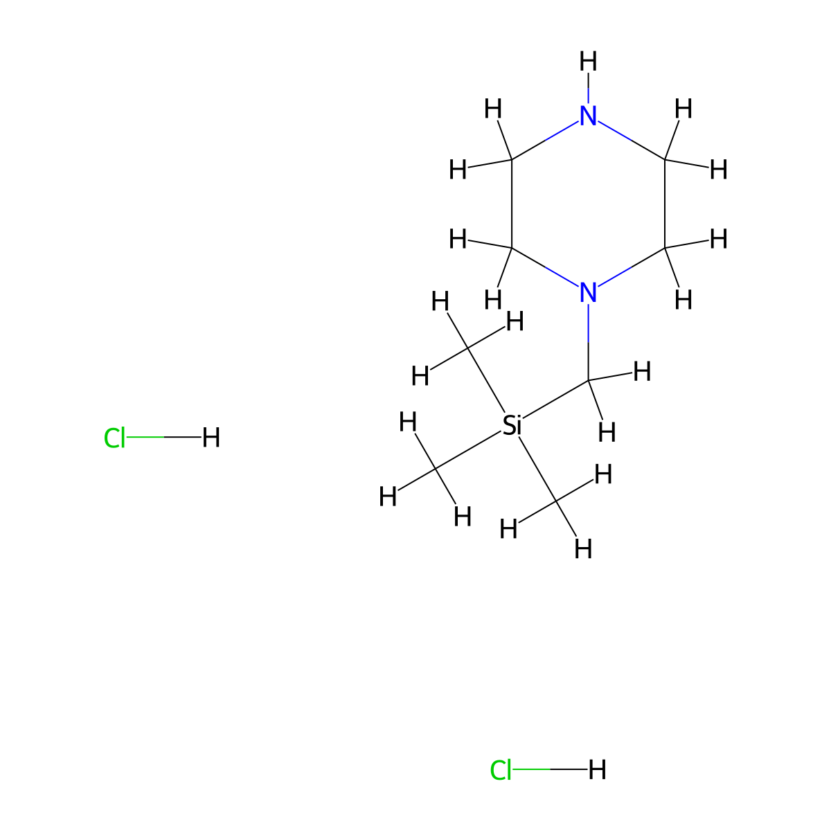 1-[(Trimethylsilyl)methyl]piperazinedihydrochloride molecular structure, CAS 20494-01-3