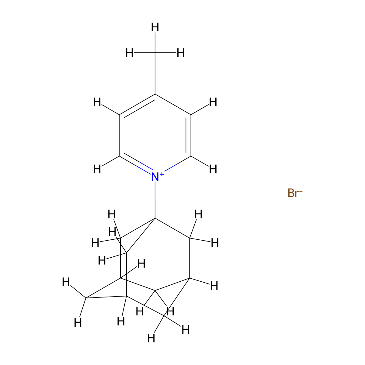 1-(1-Adamantyl)-4-methylpyridinium bromide molecular structure, CAS 20497-90-9
