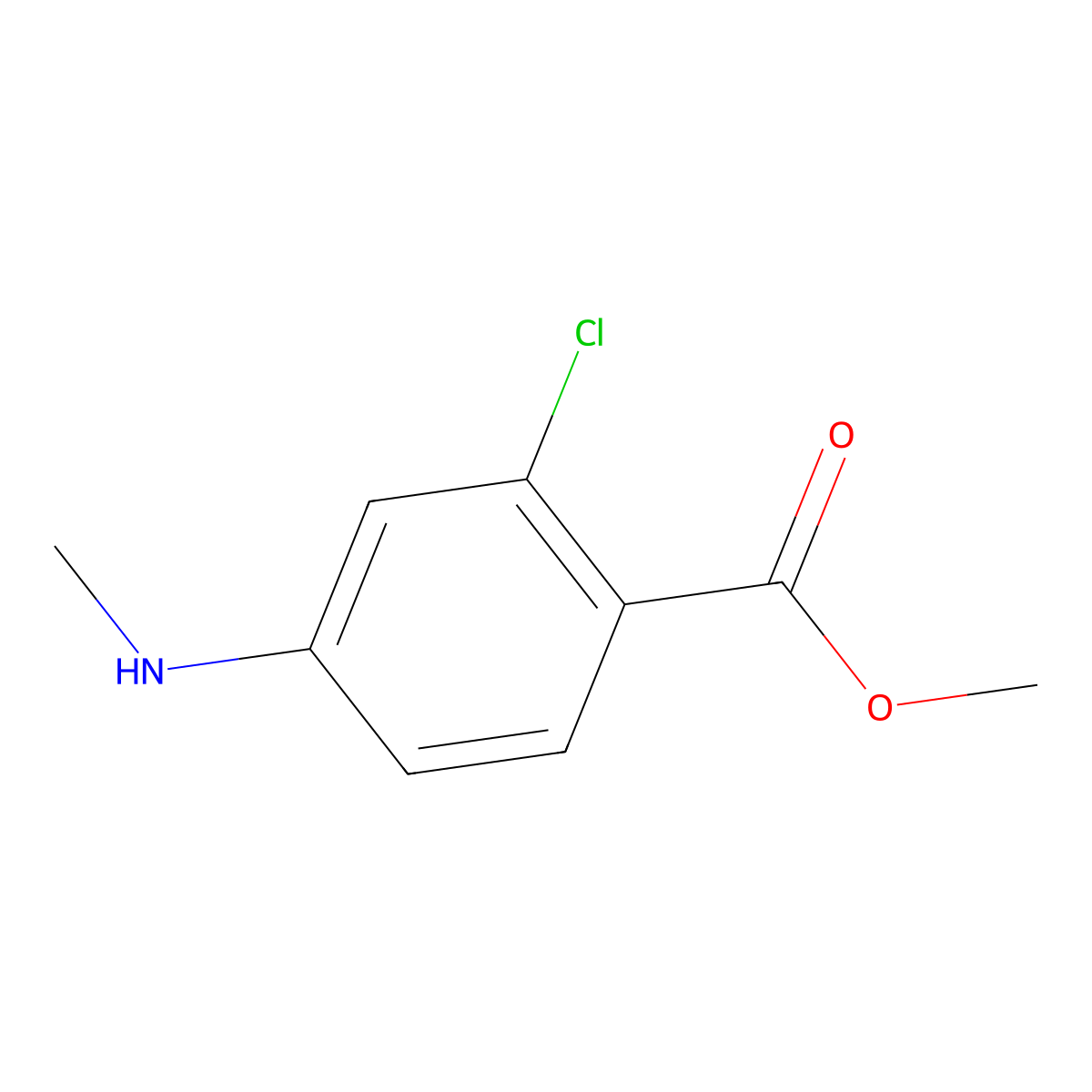 Methyl 2-chloro-4-(methylamino)benzoate molecular structure, CAS 204972-82-7