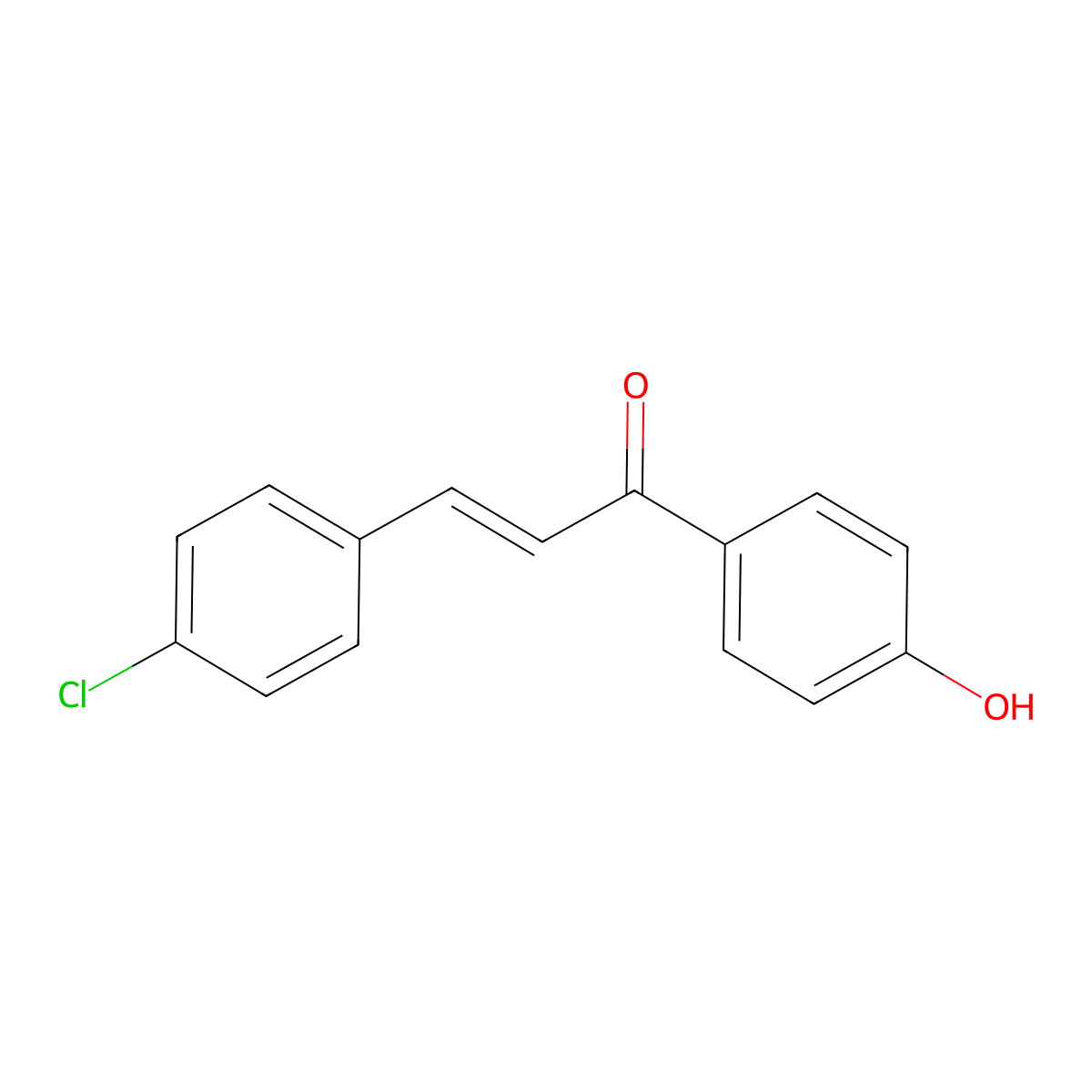 3-(4-Chlorophenyl)-1-(4-hydroxyphenyl)prop-2-en-1-one molecular structure, CAS 204974-28-7