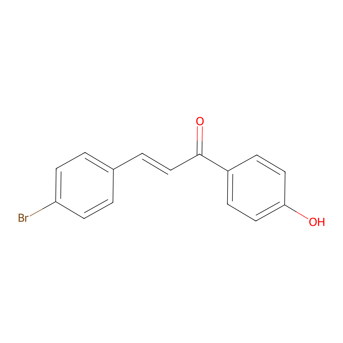 (E)-3-(4-bromophenyl)-1-(4-hydroxyphenyl)prop-2-en-1-one molecular structure, CAS 204974-34-5