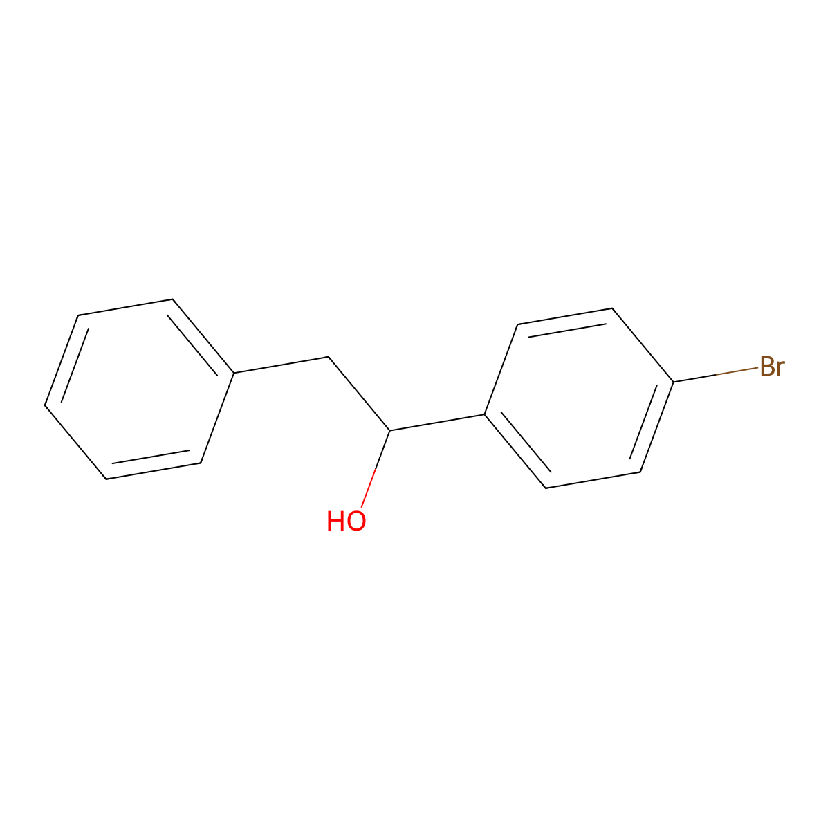 1-(4-Bromophenyl)-2-phenylethan-1-ol molecular structure, CAS 20498-64-0