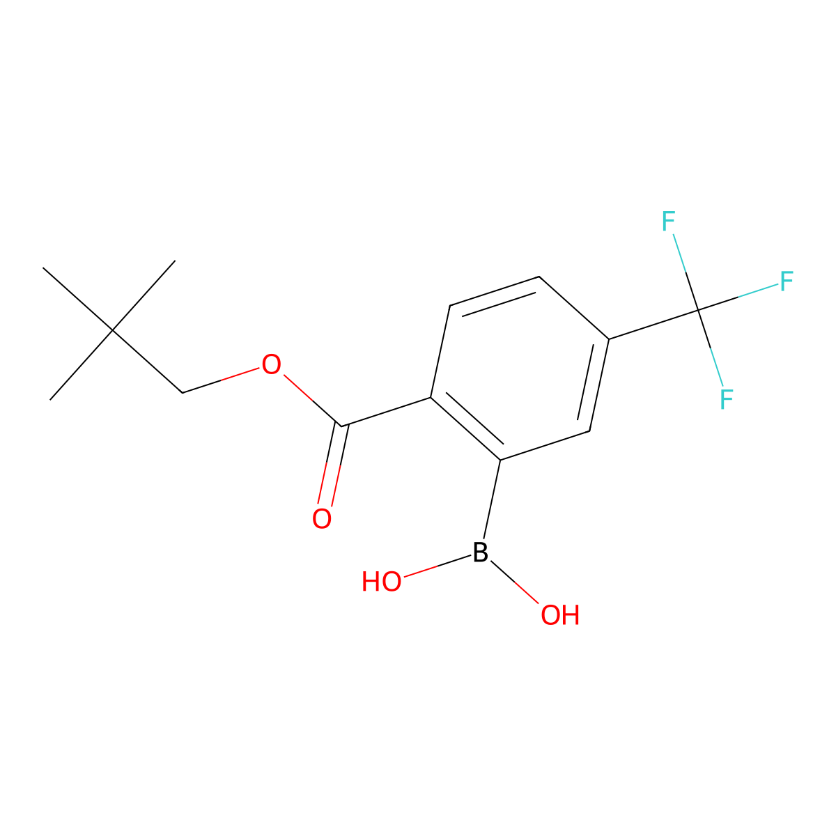 2-(Neopentyloxycarbonyl)-5-(trifluoromethyl)phenylboronic acid molecular structure, CAS 204981-49-7