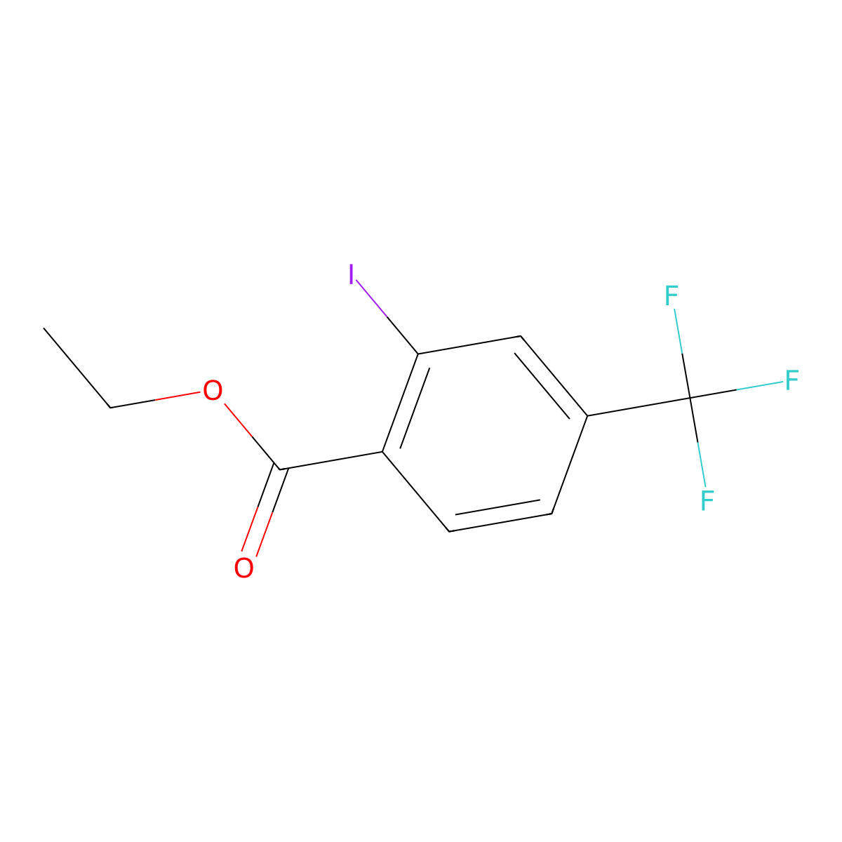 Ethyl 2-iodo-4-(trifluoromethyl)benzoate molecular structure, CAS 204981-54-4