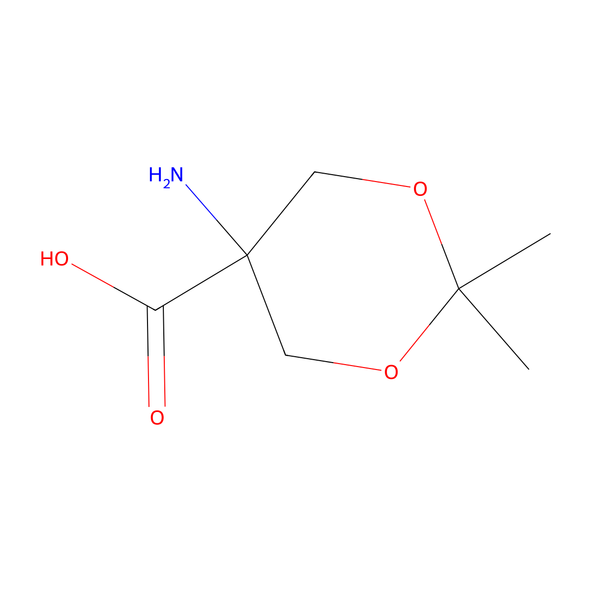 5-Amino-2,2-dimethyl-1,3-dioxane-5-carboxylic acid molecular structure, CAS 204982-31-0