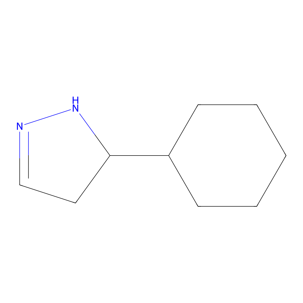 5-cyclohexyl-4,5-dihydro-1H-pyrazole molecular structure, CAS 2049867-90-3