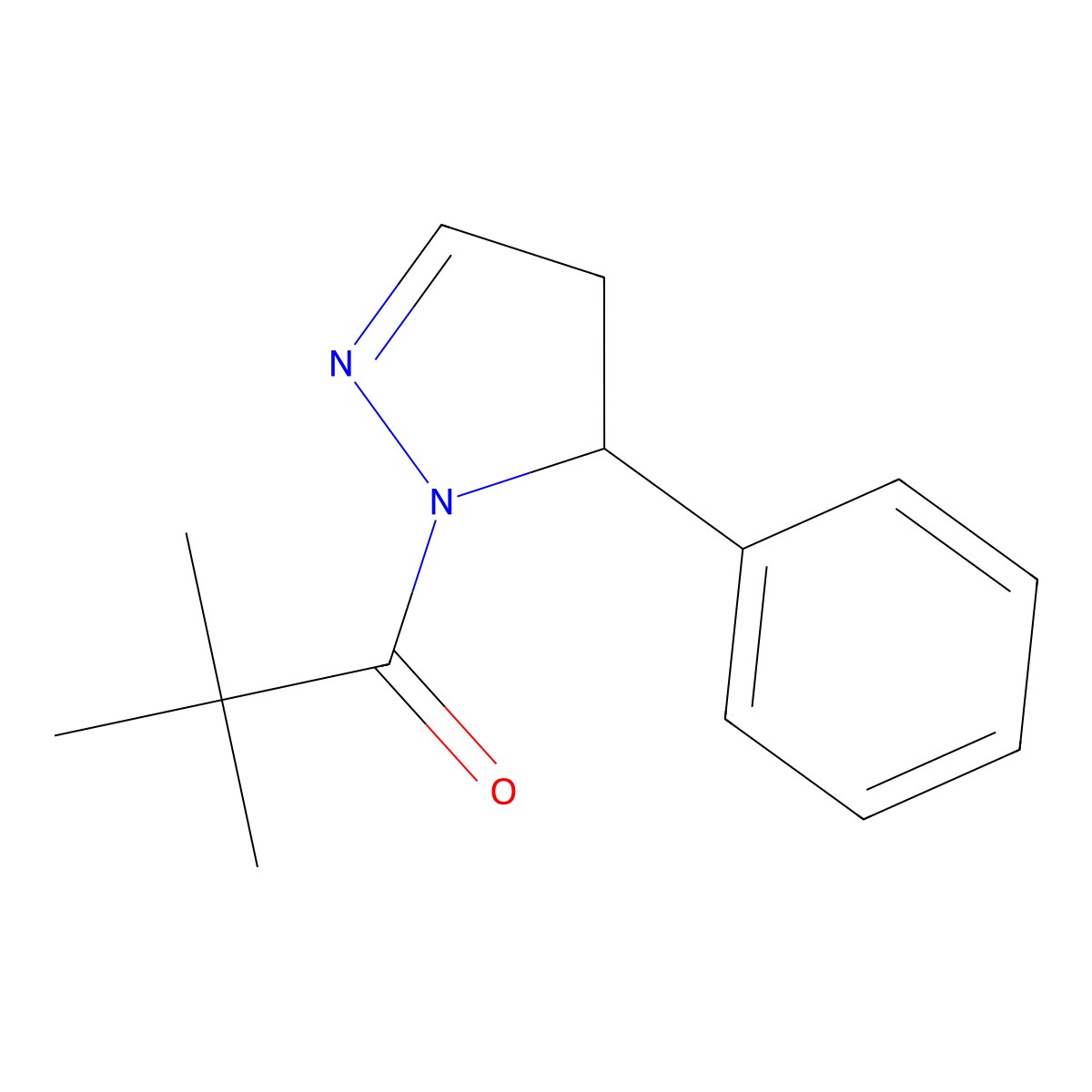 (S)-2,2-Dimethyl-1-(5-phenyl-4,5-dihydro-1H-pyrazol-1-yl)propan-1-one molecular structure, CAS 2049868-46-2