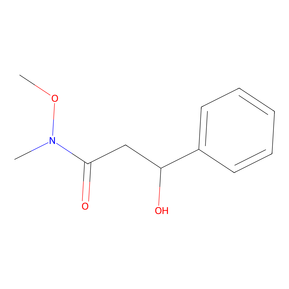 3-hydroxy-N-methoxy-N-methyl-3-phenylpropanamide molecular structure, CAS 2049933-79-9