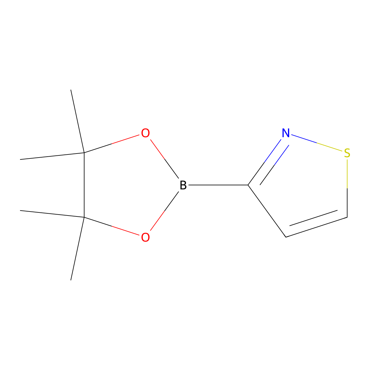 3-(4,4,5,5-Tetramethyl-1,3,2-dioxaborolan-2-yl)isothiazole molecular structure, CAS 2049966-44-9
