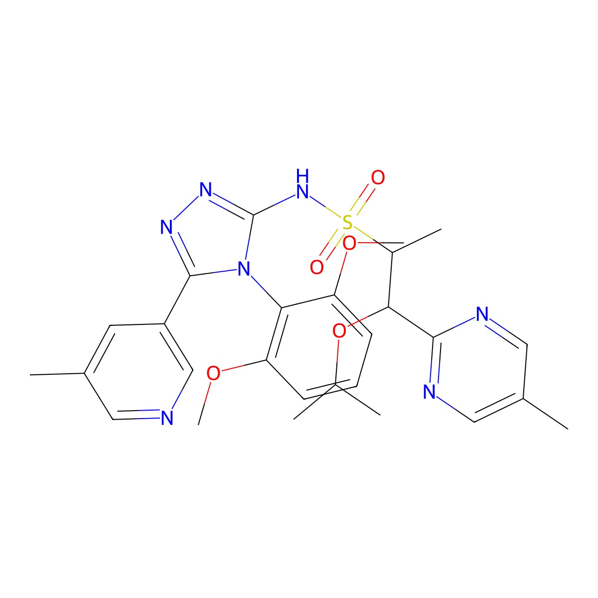 (1S,2S)-N-[4-(2,6-dimethoxyphenyl)-5-(5-methyl-3-pyridinyl)-1,2,4-triazol-3-yl]-1-(5-methylpyrimidin-2-yl)-1-propan-2-yloxypropane-2-sulfonamide molecular structure, CAS 2049973-02-4
