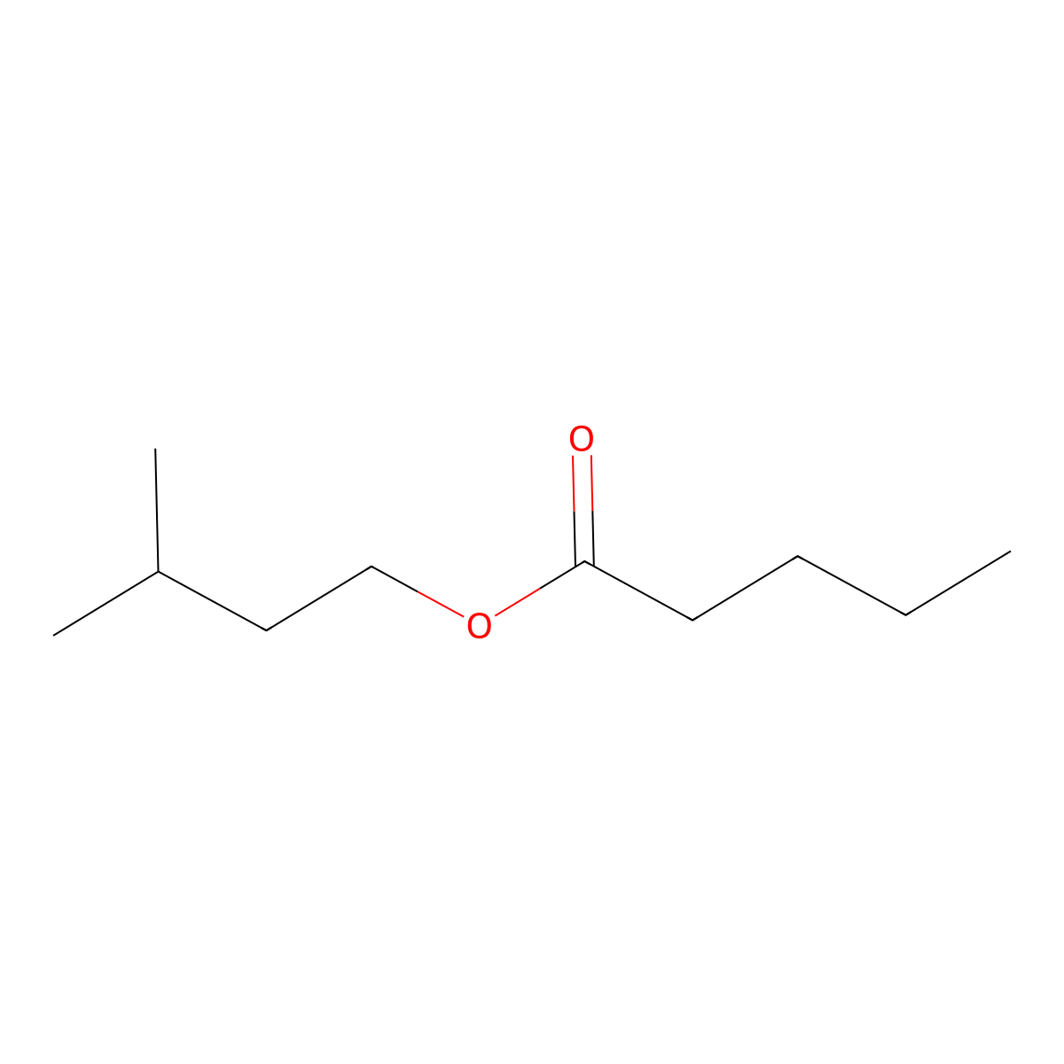 Isoamyl valerate molecular structure, CAS 2050-09-1
