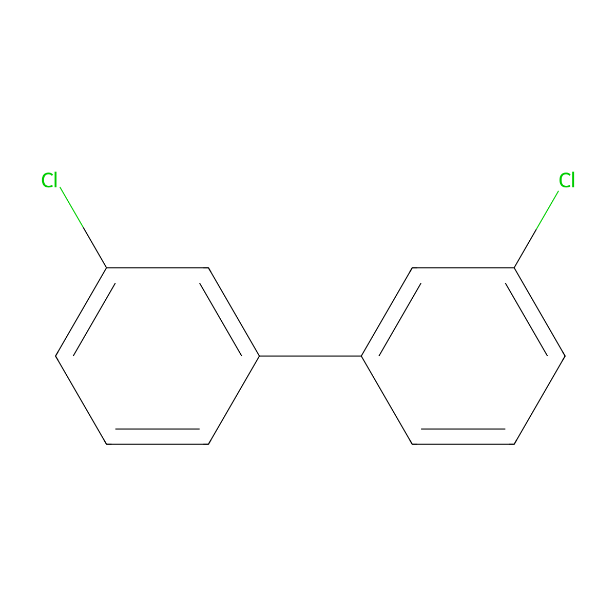 3,3'-Dichlorobiphenyl molecular structure, CAS 2050-67-1