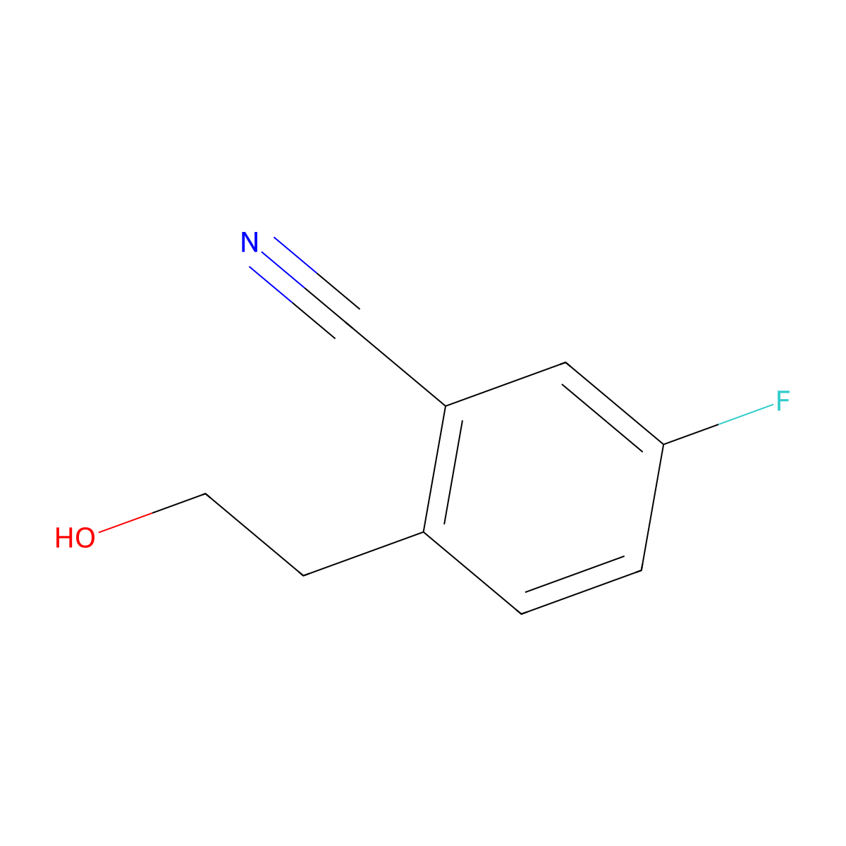5-Fluoro-2-(2-hydroxyethyl)benzonitrile molecular structure, CAS 2050016-94-7