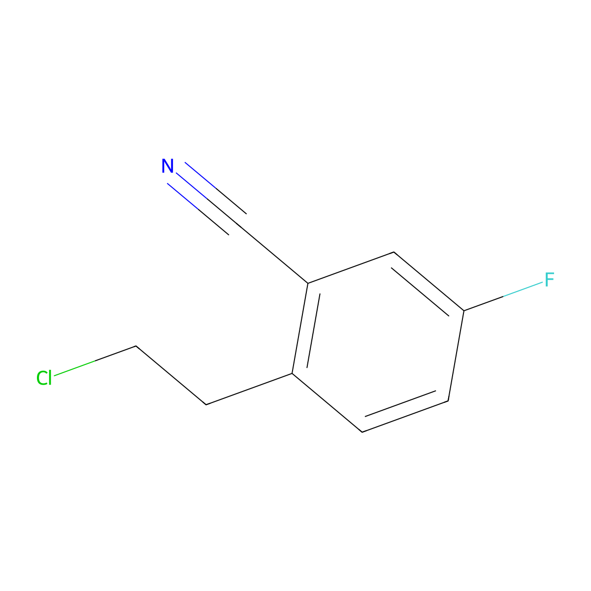 2-(2-Chloroethyl)-5-fluorobenzonitrile molecular structure, CAS 2050016-98-1