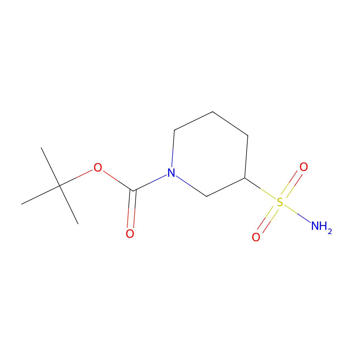 tert-Butyl 3-sulfamoylpiperidine-1-carboxylate molecular structure, CAS 2050028-30-1